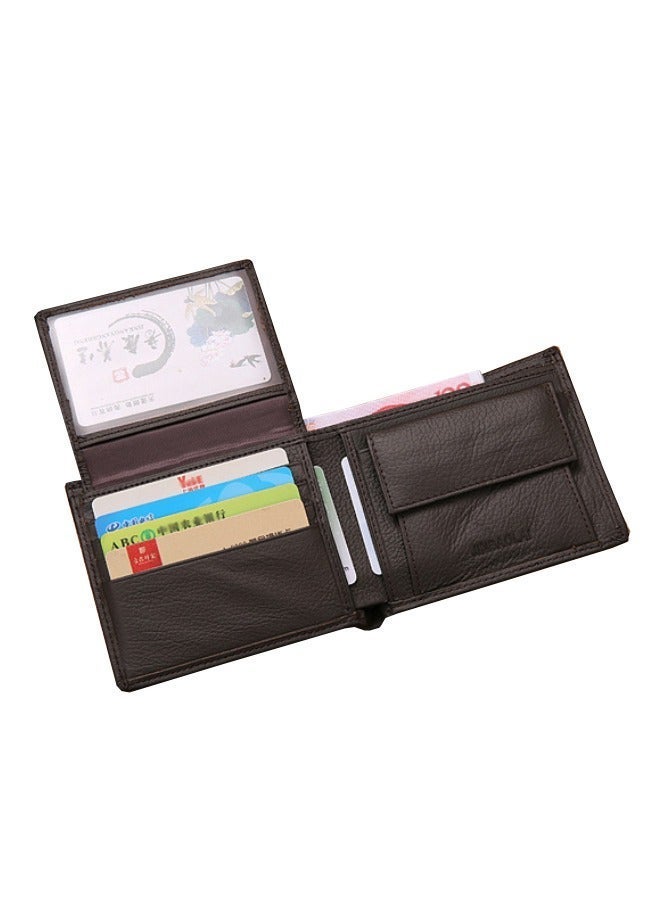 JINBAOLAI Short Men's Wallet - made of Top-grain Cowhide, Slim Design, Multi-functional Card Slots - Image 2